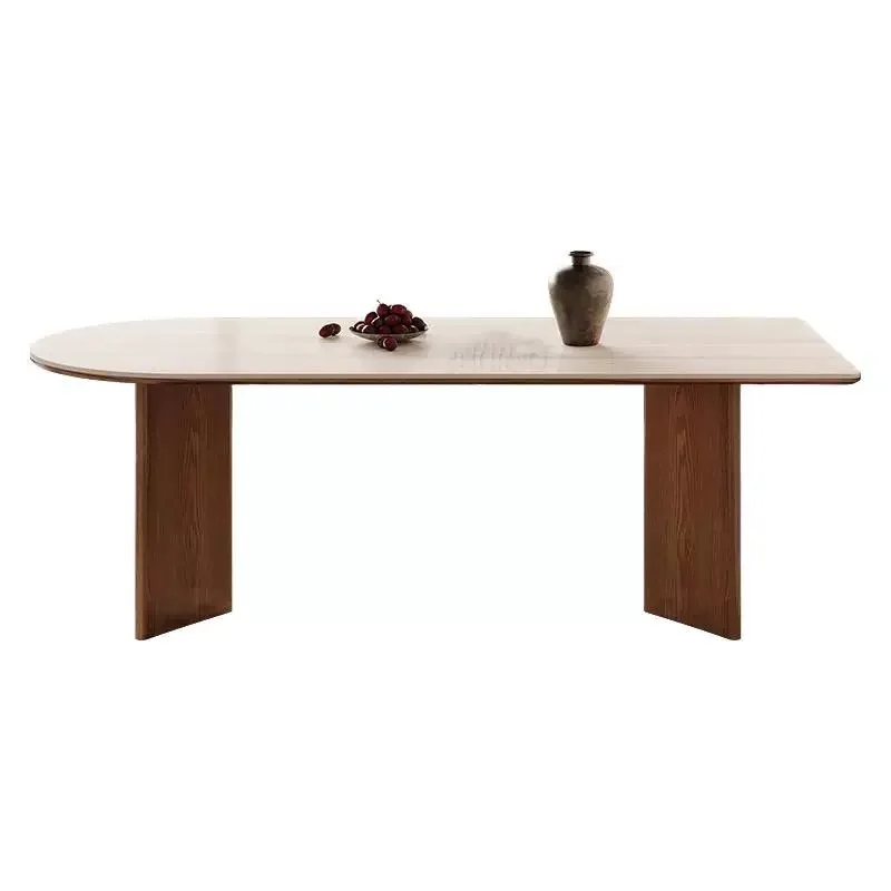 Rock slab travertine, French dining table, household rectangular dining table