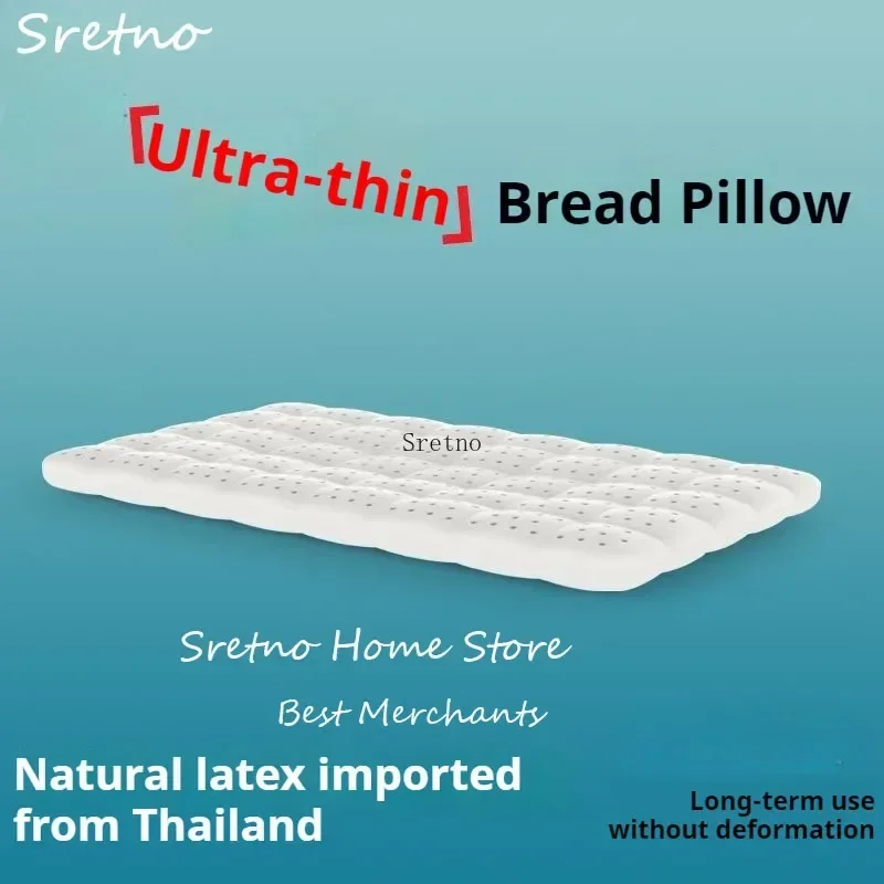 

Thailand Natural Latex Pillow for Children,Teenagers Ultra-thin Adult Bread Neck Pillows for Sleeping Pure Cotton Pillowcase