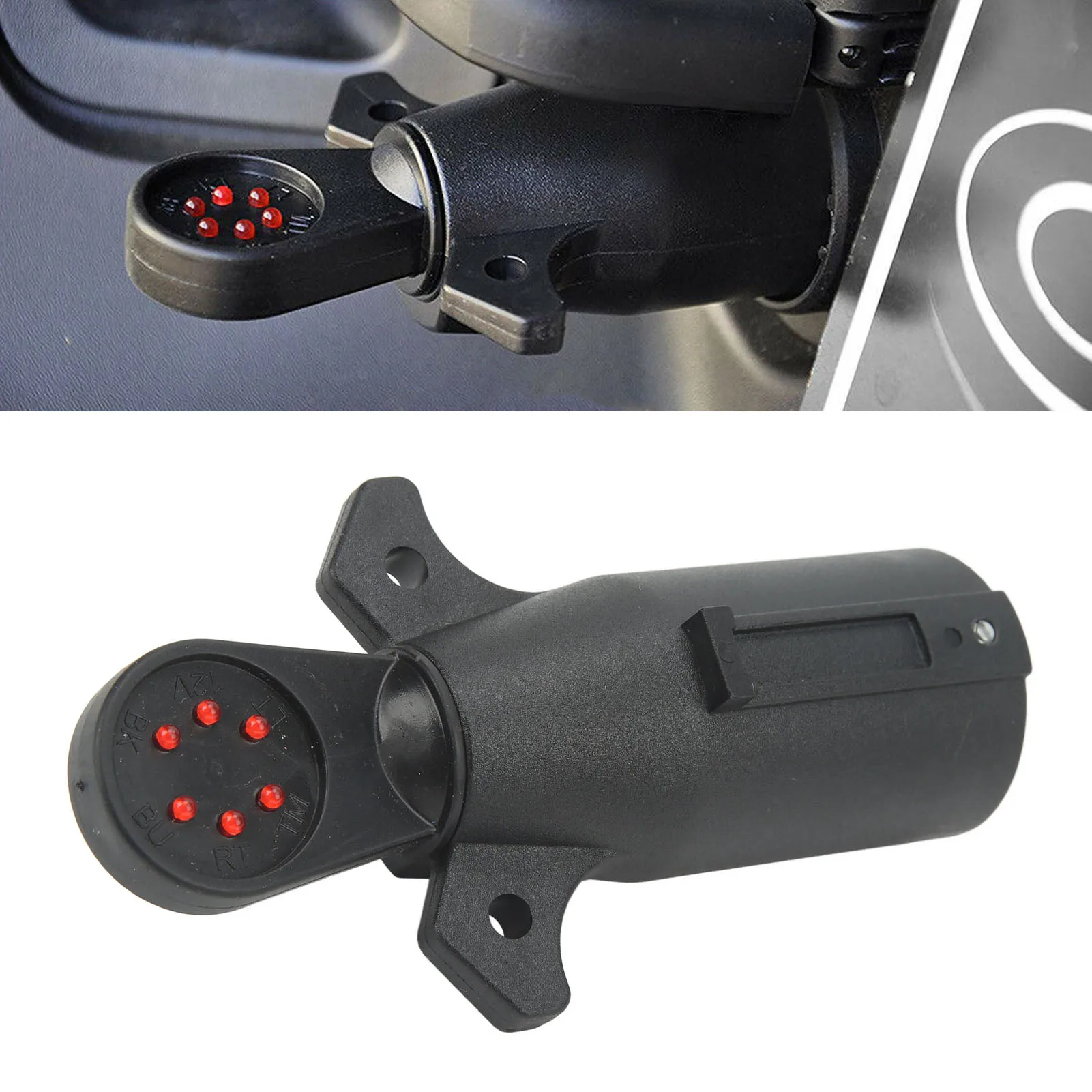 

7 Way Trailer Light Circuit Connector Tester Wiring Circuit Plug Socket Tester for RV Blade Trailer Connector Tester