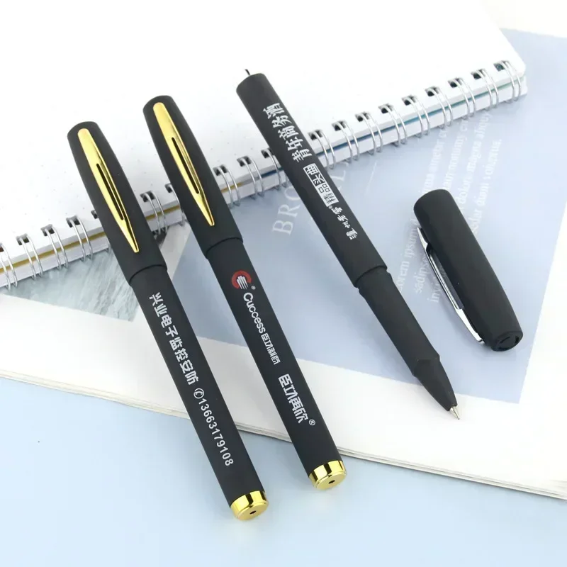 100 Pcs Free Custom Logo Gel Pen with Clip Business Advertise Signature Pen 0.5 Black Multi Function Pen