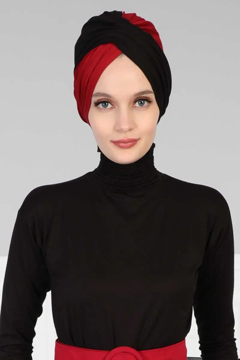 Hijab Bone Twee Kleuren Zwart