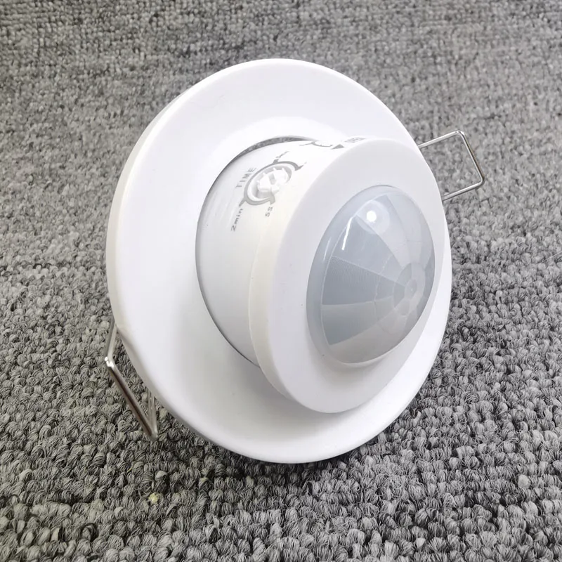 Wbudowany czujnik ruchu na podczerwień 110V-220V z regulacją kąta i opóźnieniem, do montażu sufitowego, do oświetlenia. — zdjęcie produktu 4
