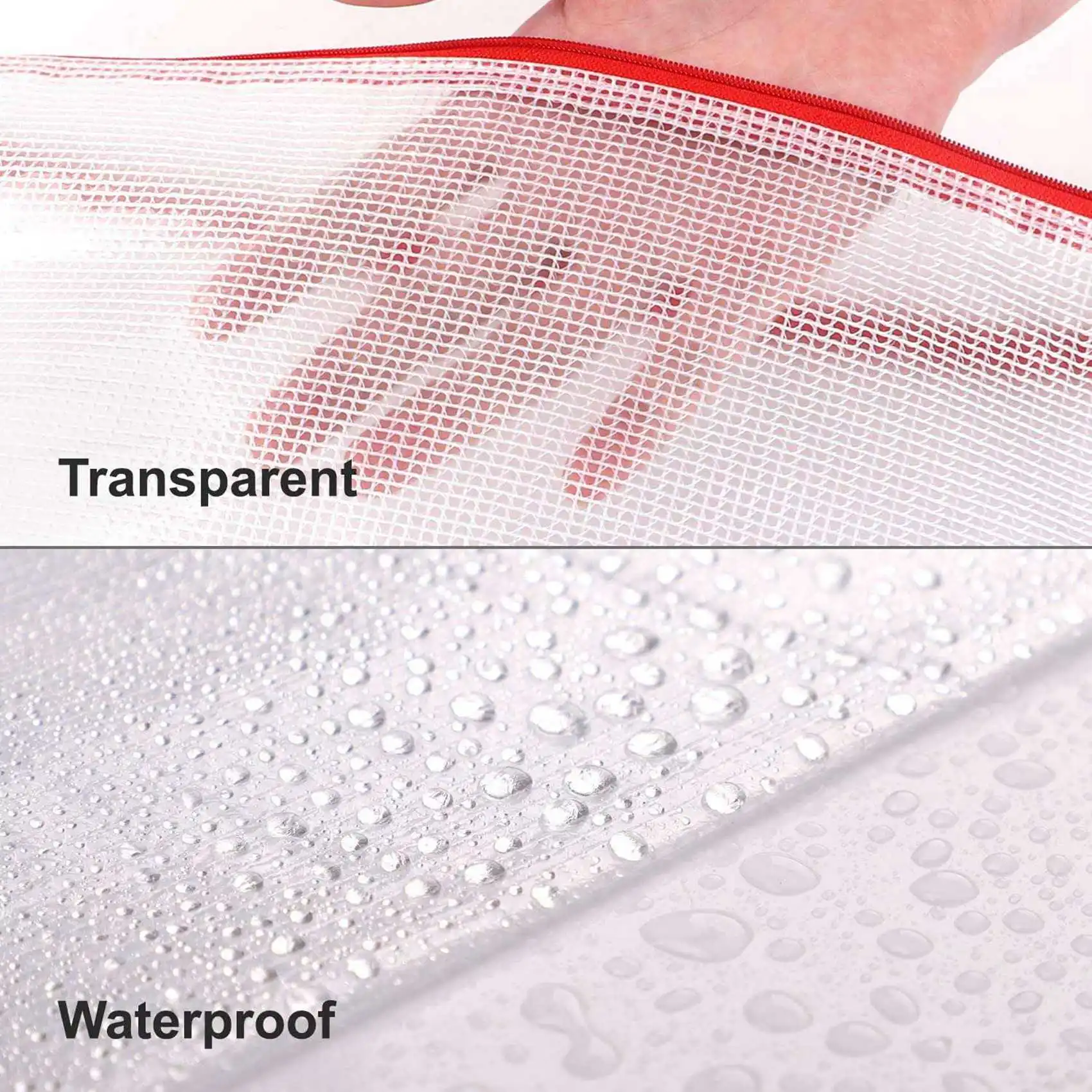 Confezione da 36 buste in rete con cerniera da 8 dimensioni, borse per documenti con cerniera impermeabili, buste per documenti, borse da viaggio multiuso (9 colori)