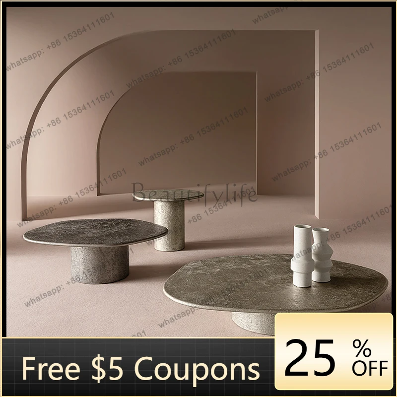 

W2 Living room special-shaped coffee table light luxury high-end art retro wabi-sabi wind tea table