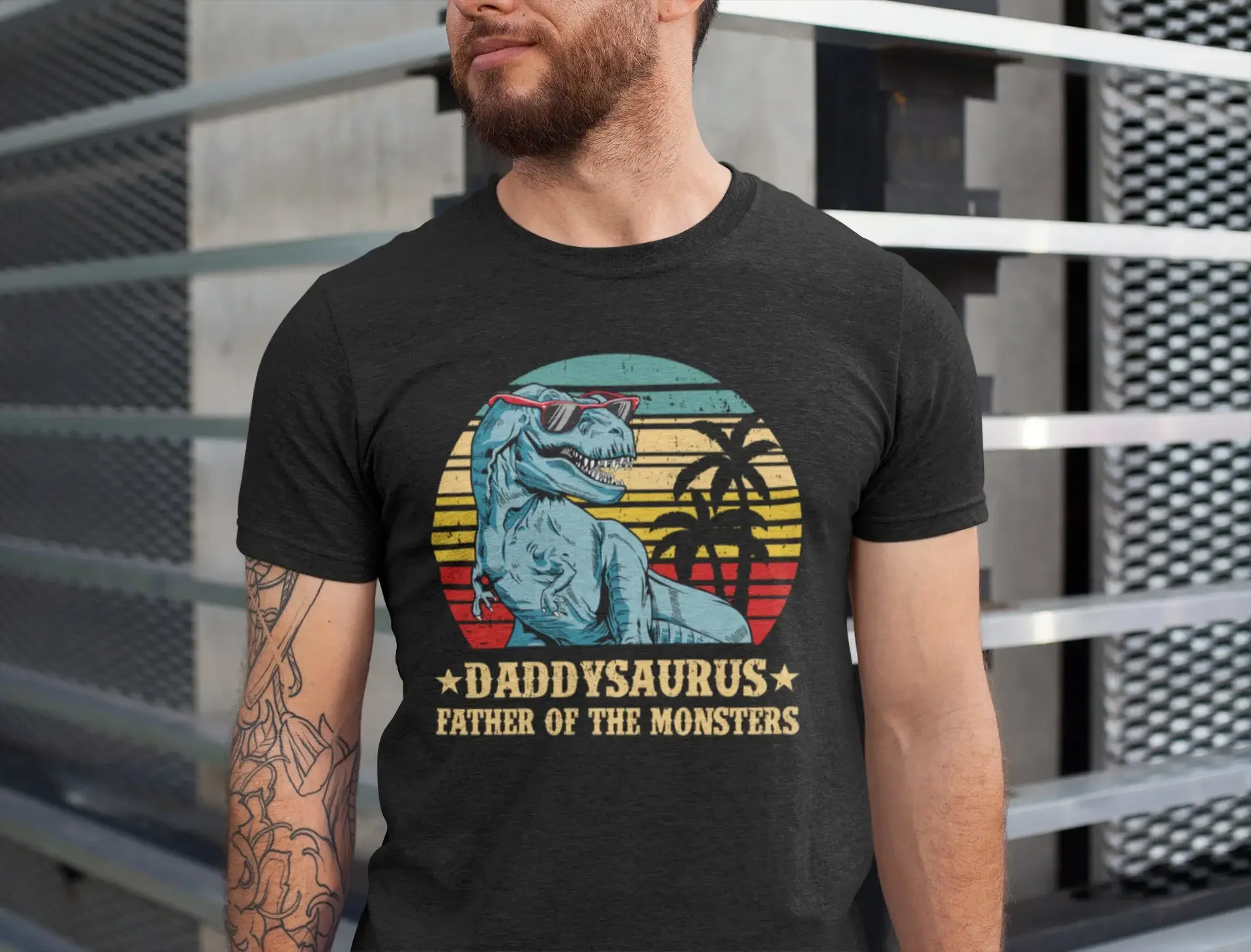 

Футболка Daddy Saurus Daddysaurus Papasaurus Dad Динозавр подарок для мужа День отца день рождения