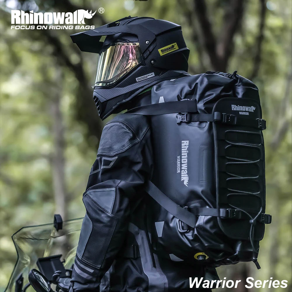 Rhinowalk Motorcycle Tail Bag 20/40/65L Waterproof Motorcycle Backpack Motor Pannier Rear Seat Bag Motorbike Luggage Accessories