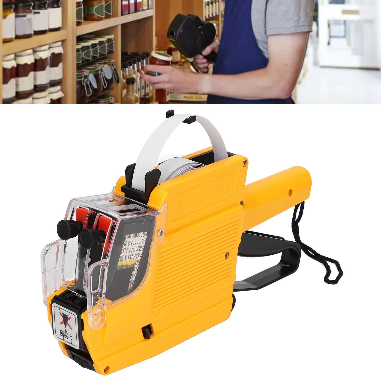 علامات بندقية سعر المصنع علامة بندقية تسمية بندقية 10 أرقام 2 خطوط تسمية ماركر مرفق أداة لمتجر مكتب البيع بالتجزئة