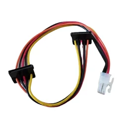 Placa base ATX, Cable de alimentación adaptador de disco duro Serial ATA SATA de 4 pines a 2 puertos para Lenovo IPC y controlador de impuestos 18AWG