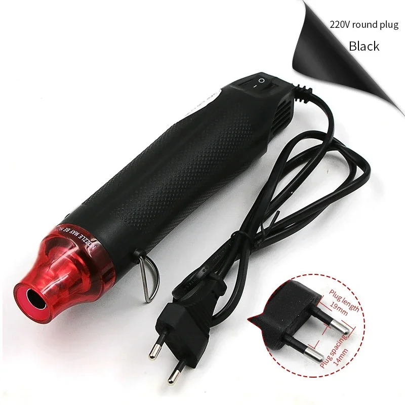 Pistolet à air chaud bricolage standard de l'UE, outil de réparation de téléphone portable, sèche-cheveux, siège de support de soudage, odorà air chaud en plastique rétractable, 220 W, 300 V