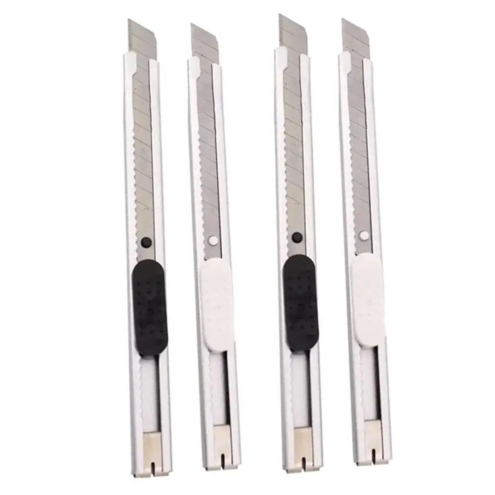 4pcs Metal Knife Retractable Blade Easy Replace Safe MultiPurpose Lightweight Paper Cutting Paper Tool