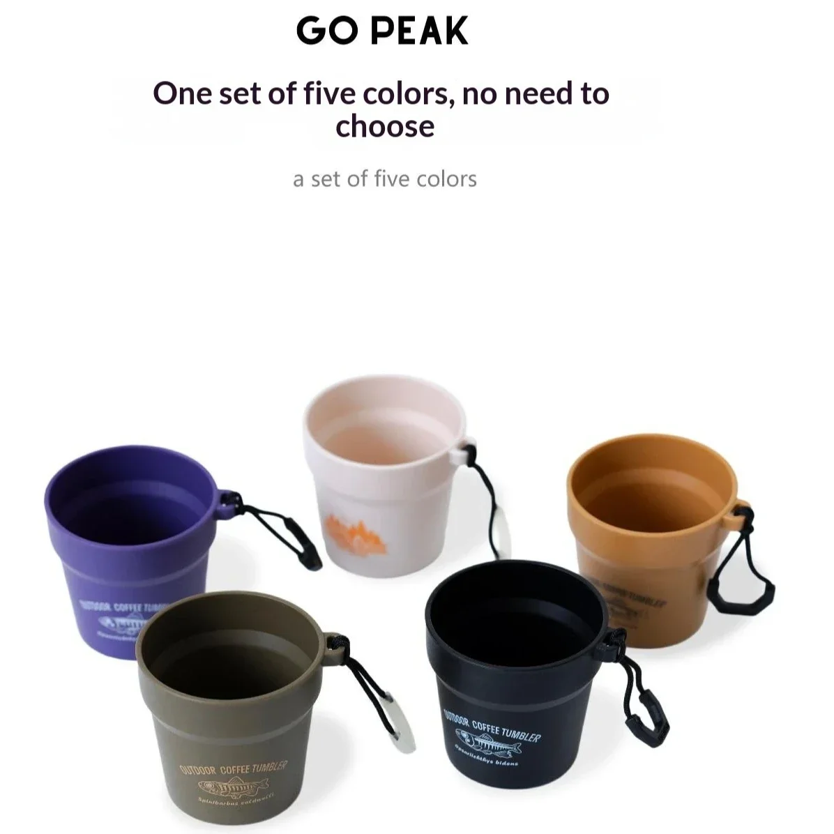 GO PEAK 5PCS Ultralight Camping Cup Set Portable Travel Coffee Mugs for Backpacking Hiking with Storage Bag and Hanging Buckle view 6