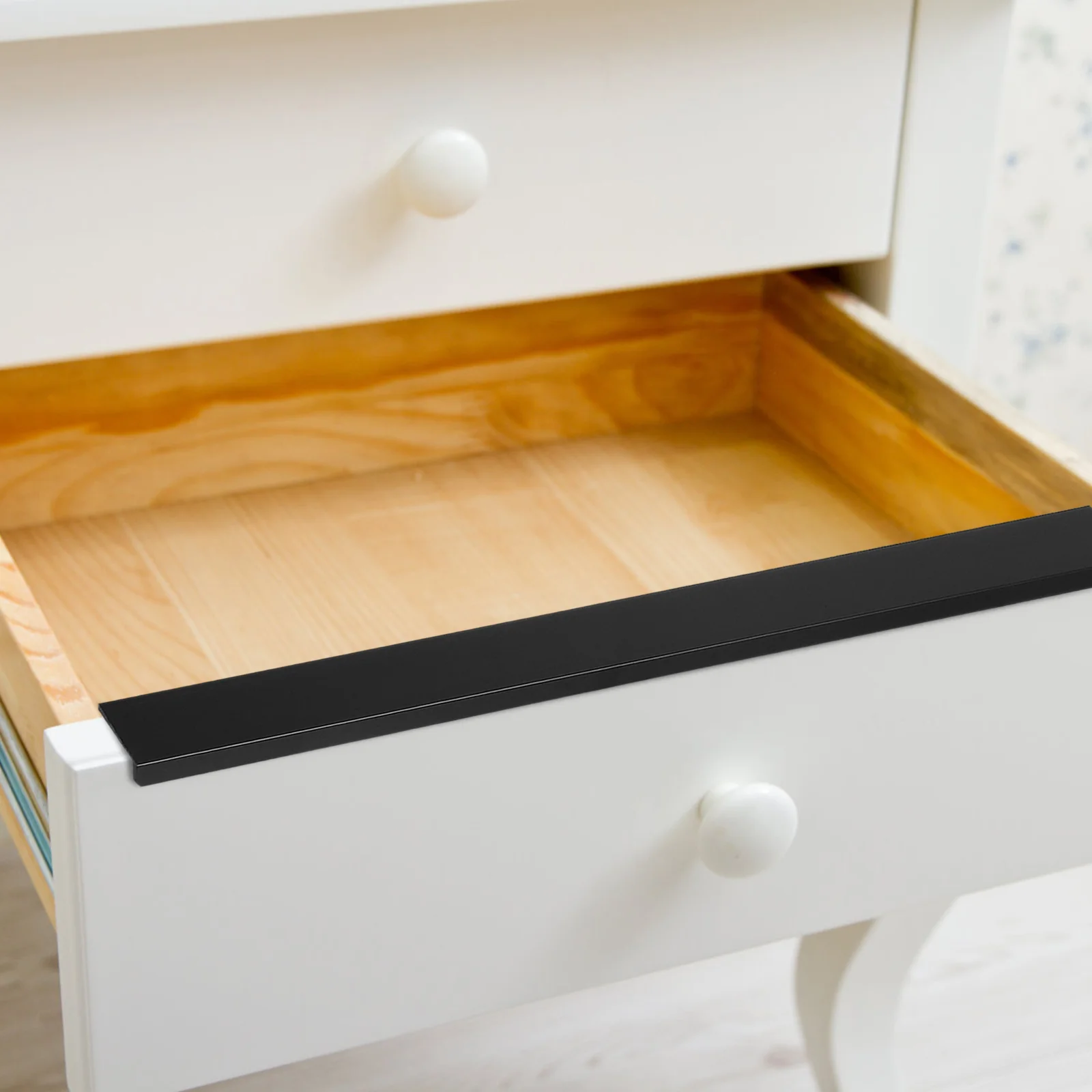 6 قطعة حافة إصبع جبل يسحب مقبض خزانة مخفي تصميم سميك زوايا مستديرة لخزائن أدراج الأثاث #5