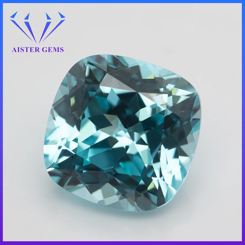 New Lab Grown Paraiba Gemstone SQ Cushion Cut Neon Blue Synthetic Tourmaline Loose Precious Stones with AGL Certificate