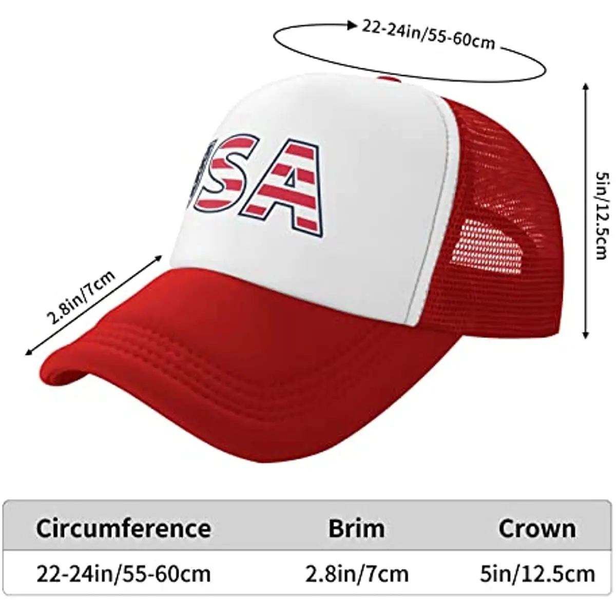 Usa Grid Trucker Hat Mesh Back Adjustable Funny 4th of July Independence Day Gift Baseball Snapback Cap for Men Women Breathable