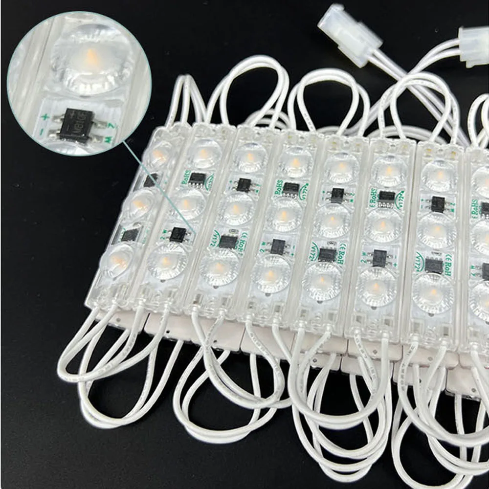 100PCS 110V 220V Waterproof Injection molding LED Module 2835 3LEDs 2W high lumen super bright diffuse reflection Lighting