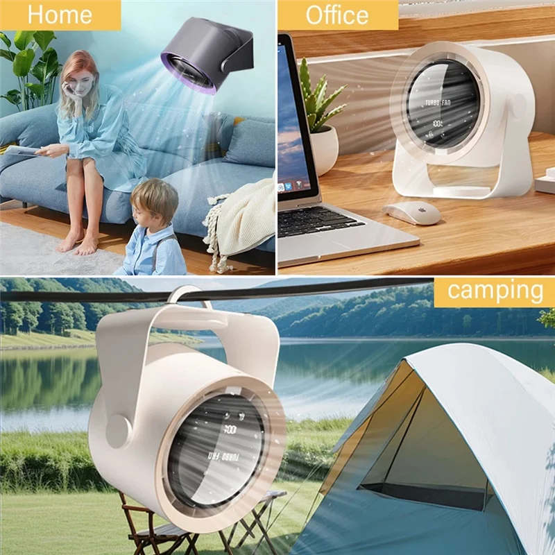 N89R مروحة تربو كهربائية لاسلكية مروحة توزيع الهواء البارد USB قابلة للشحن سطح المكتب جدار مروحة السقف تهوية الهواء البارد