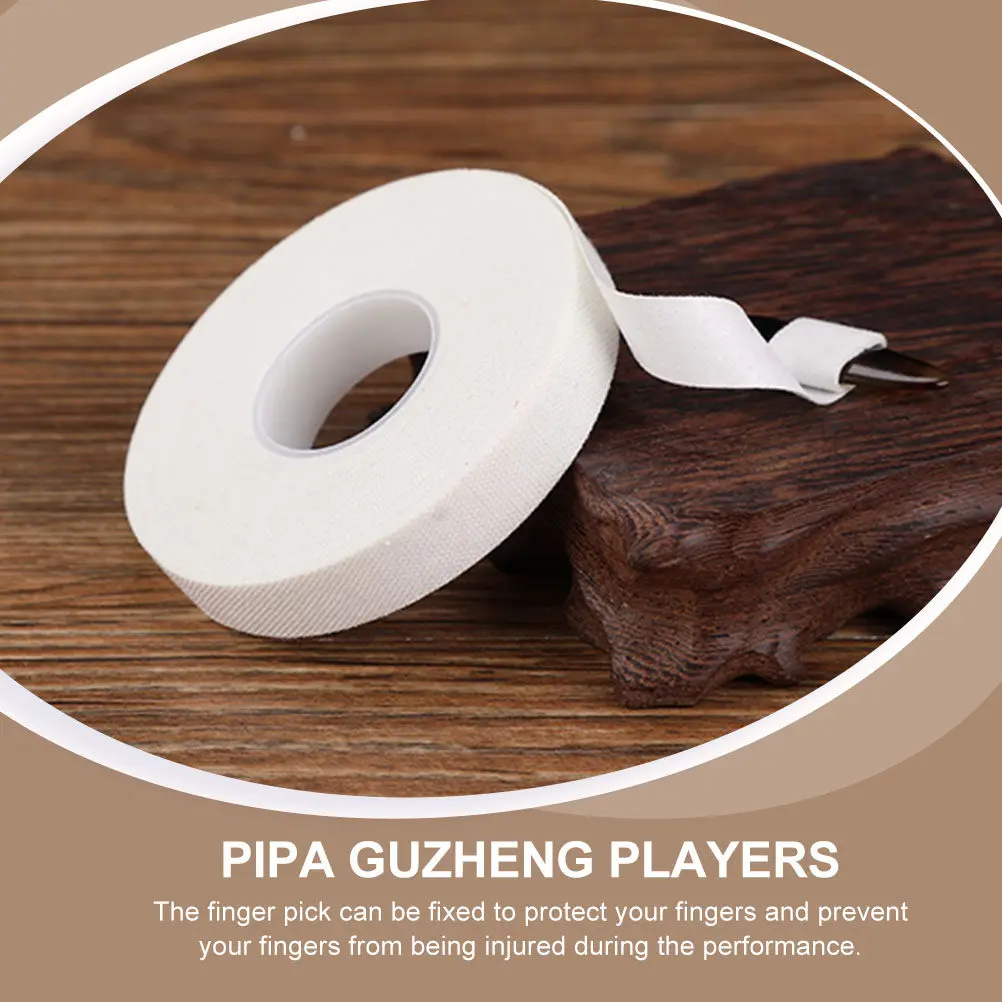 3Pcs Guzheng Finger Tapes Breathable Nail Protective Tape for Pipa Guzheng Performance Professional Replacement Parts White