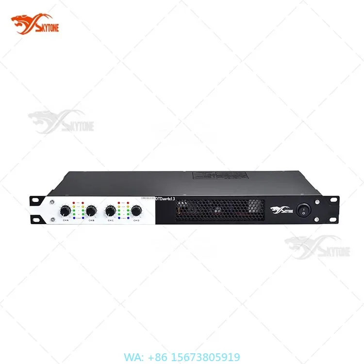 

DTD 4X1.3 Professional Digital Power Amplifier , 4x1300W 1U Space Power Amplifier