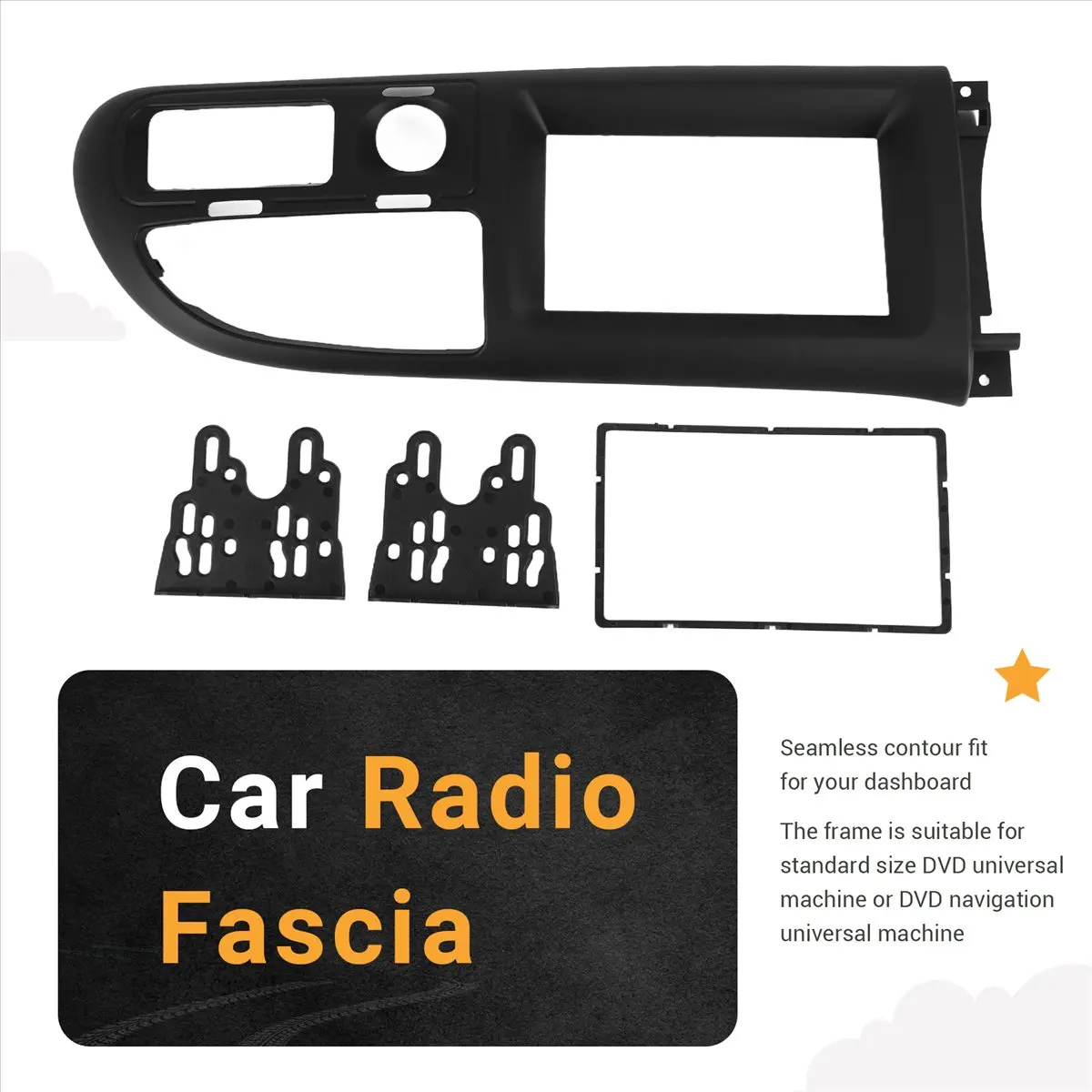 #28X (black)2Din Car CD Radio Fascia Panel Frame Kit for Ford Transit 2006-2013,Automotive Parts & Accessories