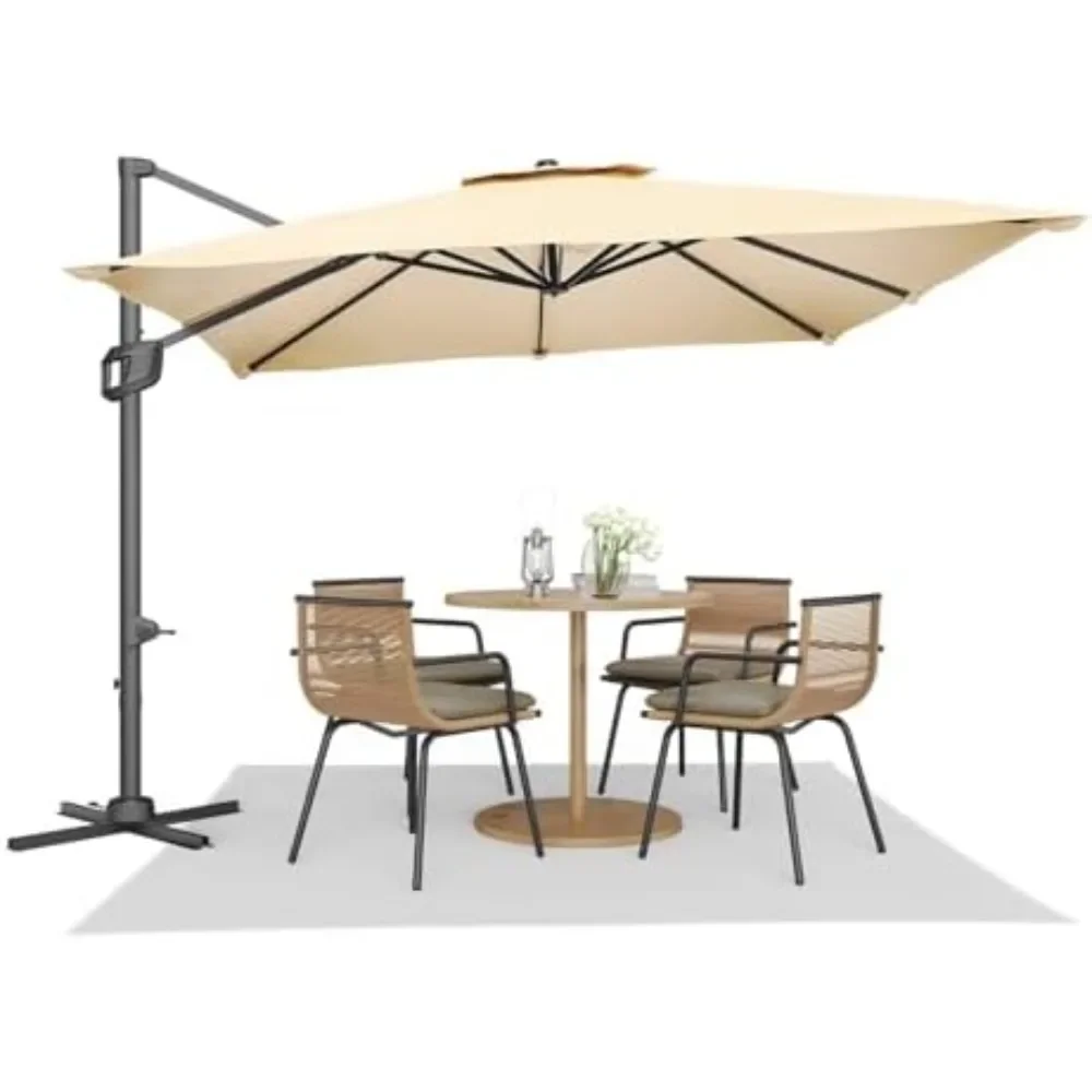 

10x10 FT Patio Umbrella Large Rectangle Umbrella Outdoor Market Umbrellas 360 Rotation Offset Hanging Outdoor Shade