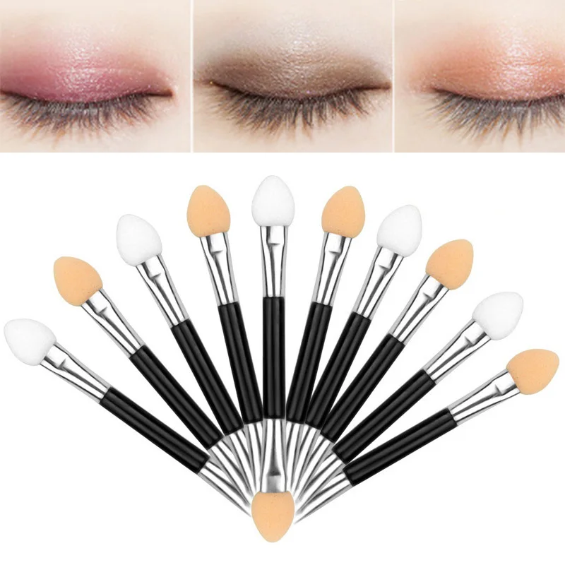 Gia상 Daug Progrnavutti 10 Stück Applikator Doppelseitige Kosmetikpinsel Damen Make-up Lidschatten Schattenpinsel Doppelseitiger Lidschattenpinsel Gia상