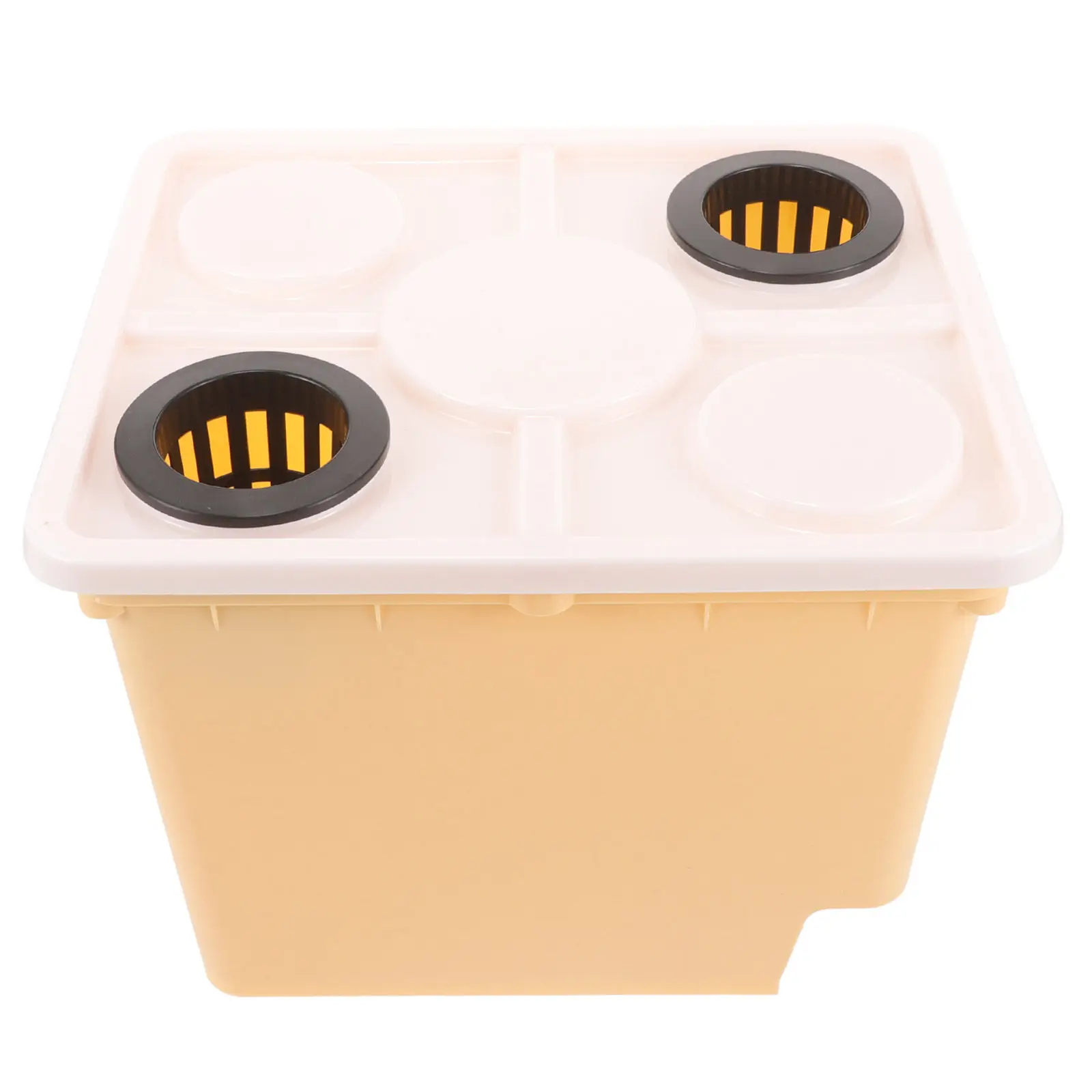 Hydroponic Planter Box Black 2 Hole Lid Basket Durable Plastic for Greenhouse Soilless Growing