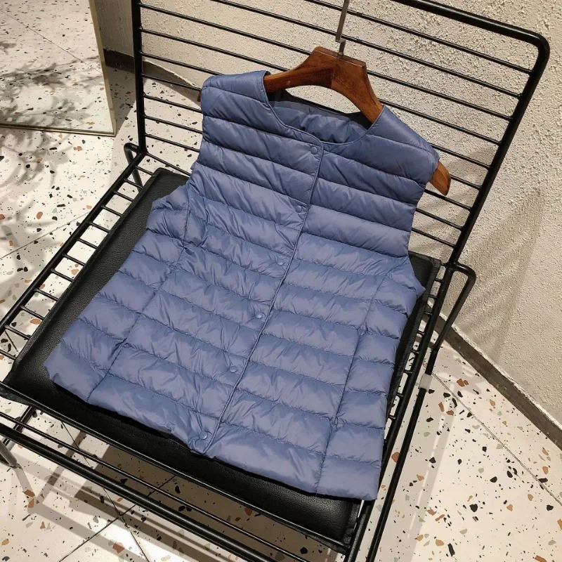  Women Spring Sleeveless Liner Duck Down Jacket 2023 New  Autumn Winter Ultra Light 90% White Duck Down Female Vest Coats 