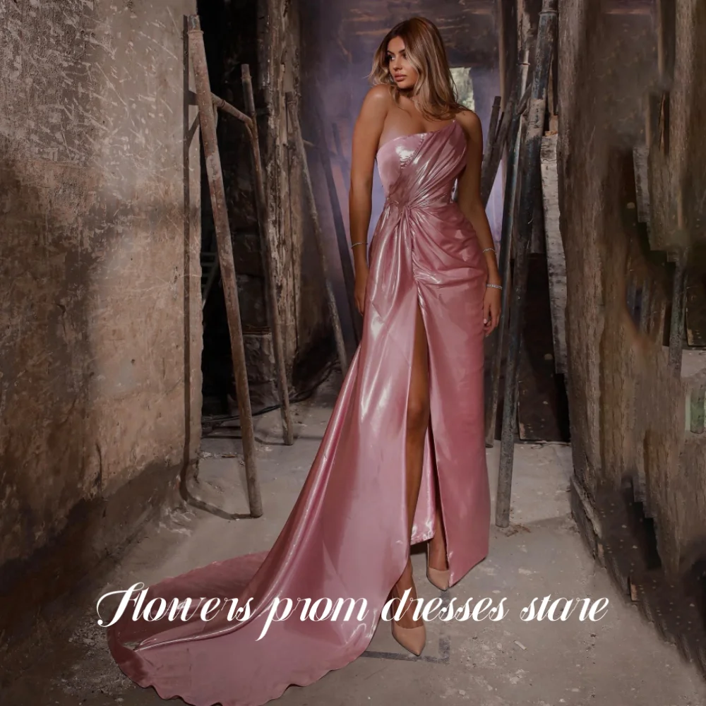 

Вечернее платье с цветами розового цвета, торжественное платье с рюшами, ночное платье без бретелек с разрезом, плиссированное платье русалки для выпускного вечера 프롬 드레스 по индивидуальному заказу