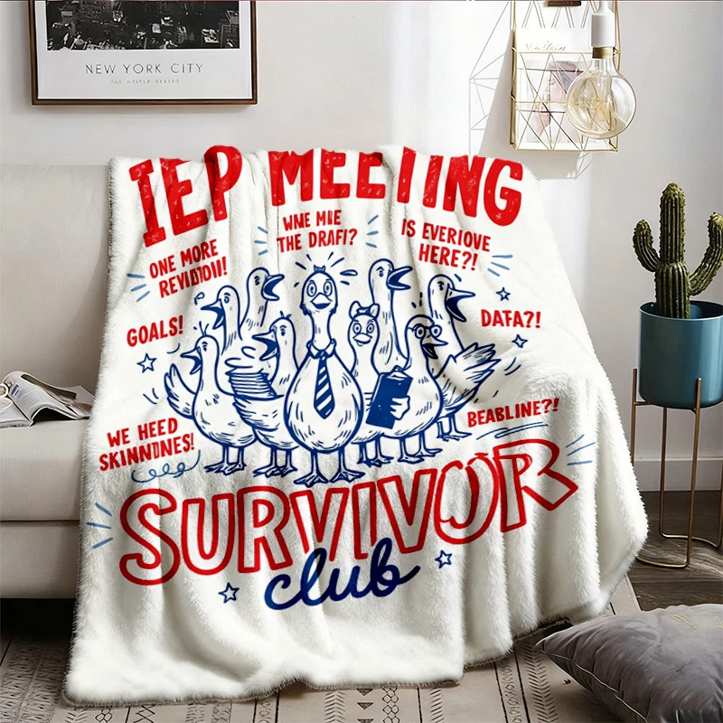 IEP Meeting Survivors Club Warm Blanket, Silly Goose Special Education Teacher Soft Blanket, Kindness Comfy Blanket, Tea