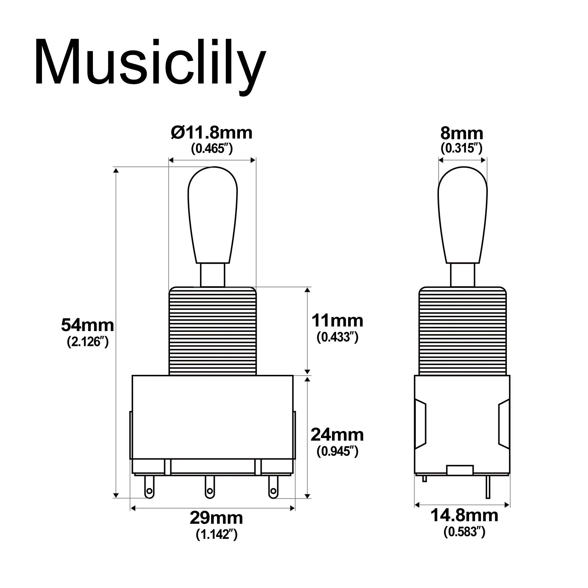 Musiclily Pro 3-Way Box Style Pickup Selector Toggle Switch for Electric Guitar