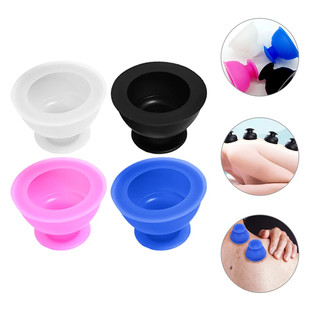 4 Pcs Silicone Cupping Device Anti Cellulite Suction Cups Moxibustion Pot Silica Gel Vacuum Body Massager Kit