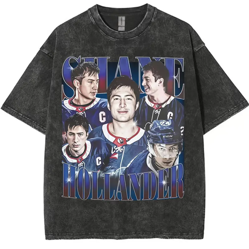 

Heated Rivalry Shane Hollander T Shirts Retro Washed Gothic Cotton T-Shirts Mens Women Tops Streetwear Graphic Short Sleeve Tees