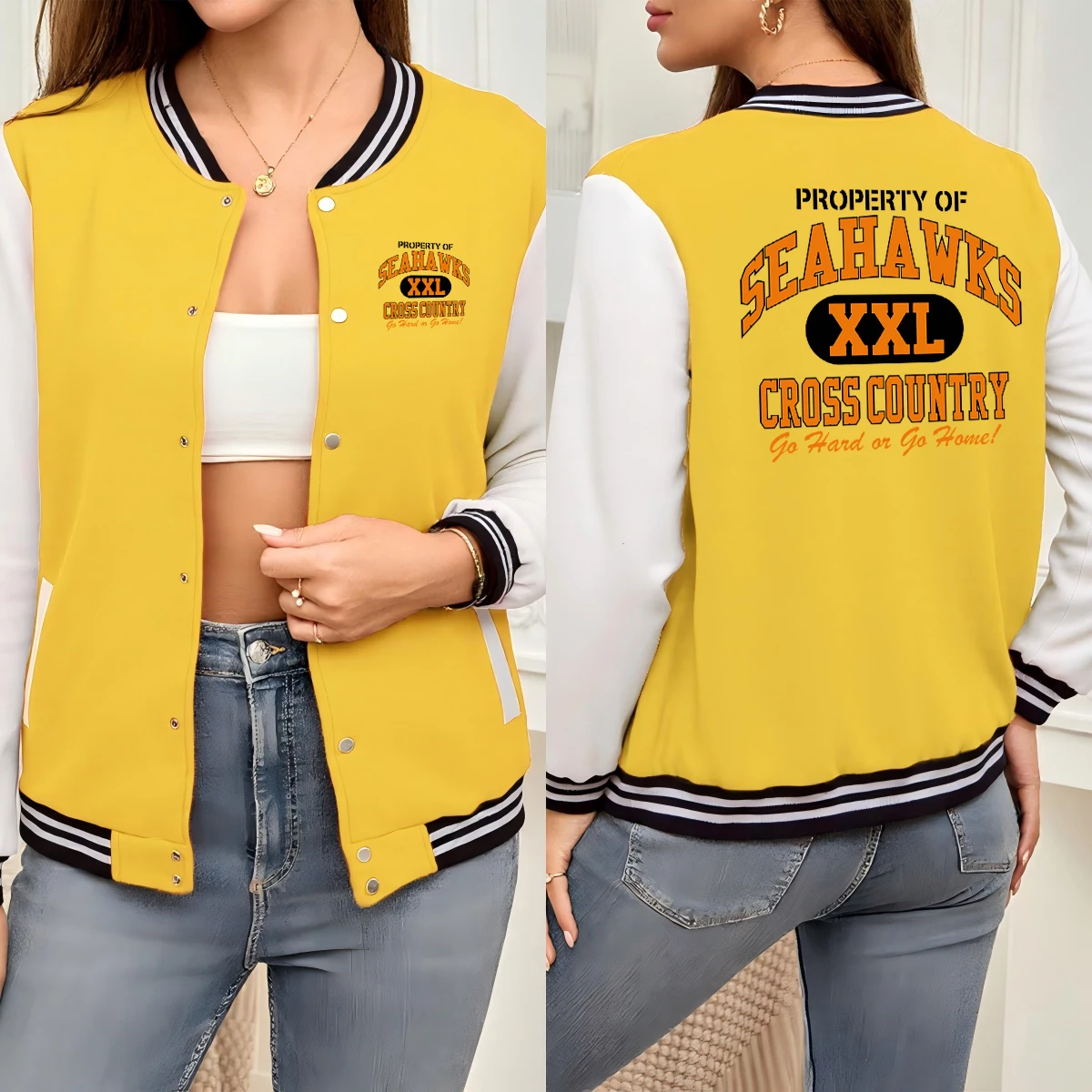 

Balling For The Basketball Printing Women Streetwear Autumn Casual Baseball Jersey Soft Sport Jackets Thicken Y2K Jacket