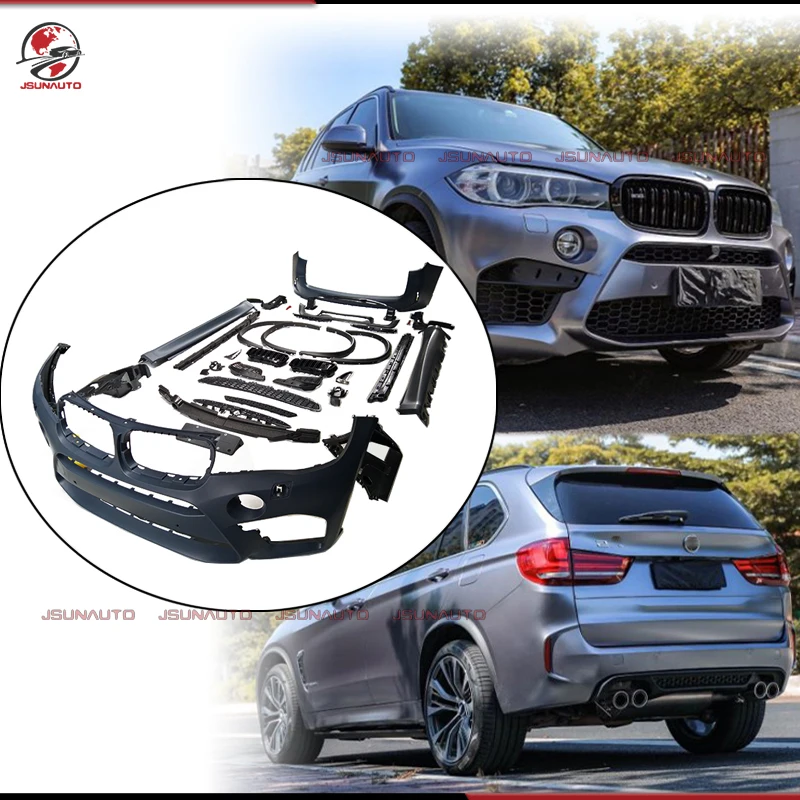 

For 2014-2018 BMW X5 Unpainted Front Bumper Rear Bumper Side Fenders For X5 F15 Upgrade X5M Style External Body Kit Accessories