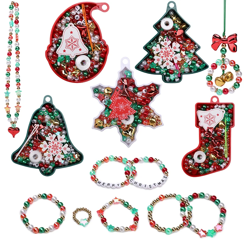 

1Box/Bag Christmas DIY Series Beads Original Jewelry Making Kits for DIY Necklace Bracelet Ring Jewelry Making Christmas Gift
