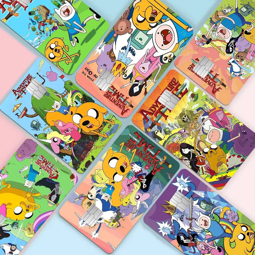 Cartoon A-Adventure T-Time Cute Anime Diy Credit Debit Card Sticker Party Sticker Decoration Waterproof Chip Card Skin Sticker