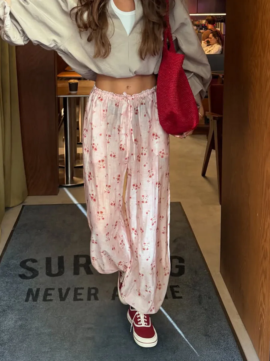 LIinar Women's Printed Balloon Pants 2026 Fall New Arrival Versatile Skinny Loose-Fitting and Slimming Bell-Bottom Pants