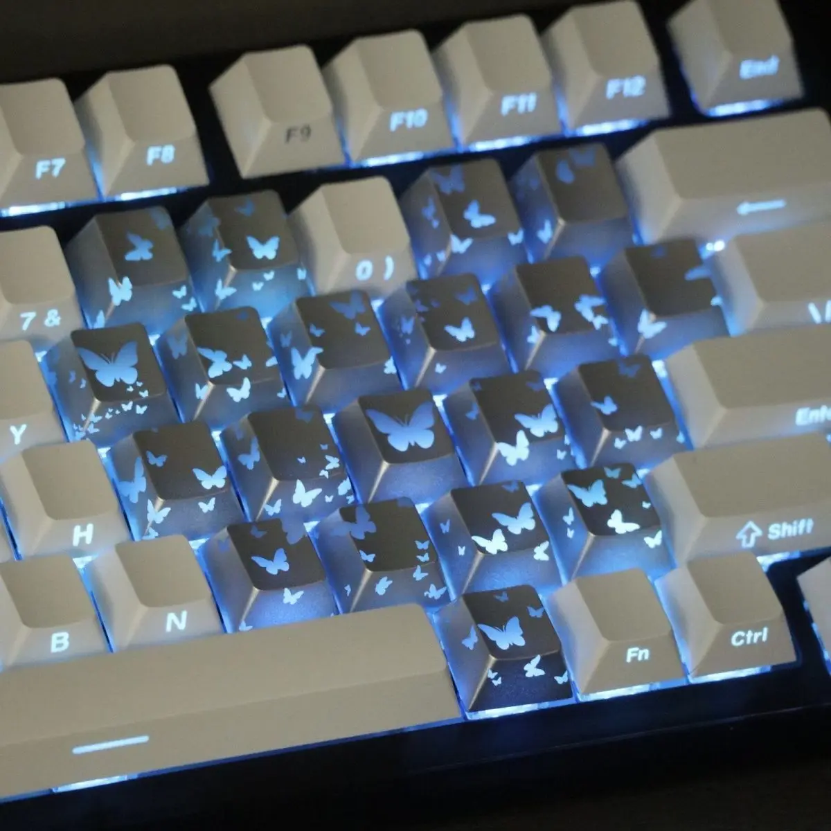 21 Keys Butterfly Keycaps Heart Translucent Backlit for MX Mechanical Keyboard RGB Gaming Custom Cute Kawaii Replacement Set