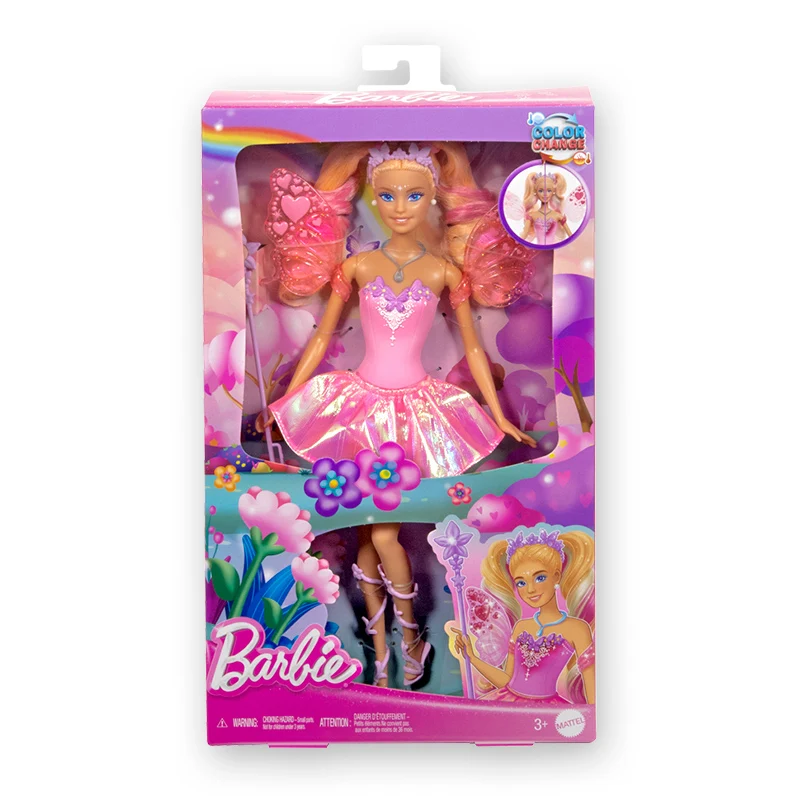 Echte Barbie-Puppe, Prinzessin, Farbwechsel, Traum, Schmetterling, Fee, Spielzeugfigur für Mädchen, niedliches Sammlerstück, Geburtstagsgeschenk, Spielzeug