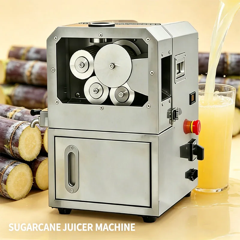 

Electric Sugar Cane Squeezer Commercial Four Axis Stainless Steel Desktop Sugarcane Juicer Machine