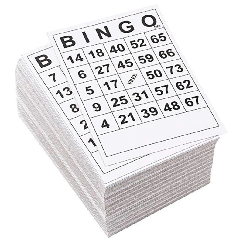 60 Pcs Non-repetitive Bingos Game Cards Disposable Family Party Games Cards