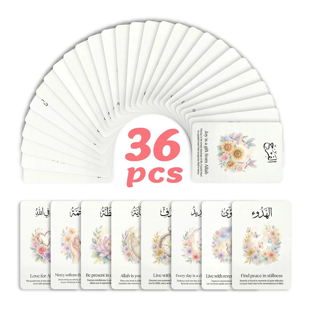 New 36 inspirational and self motivating cards, positive energy self-care affirmation text cards, conveying love