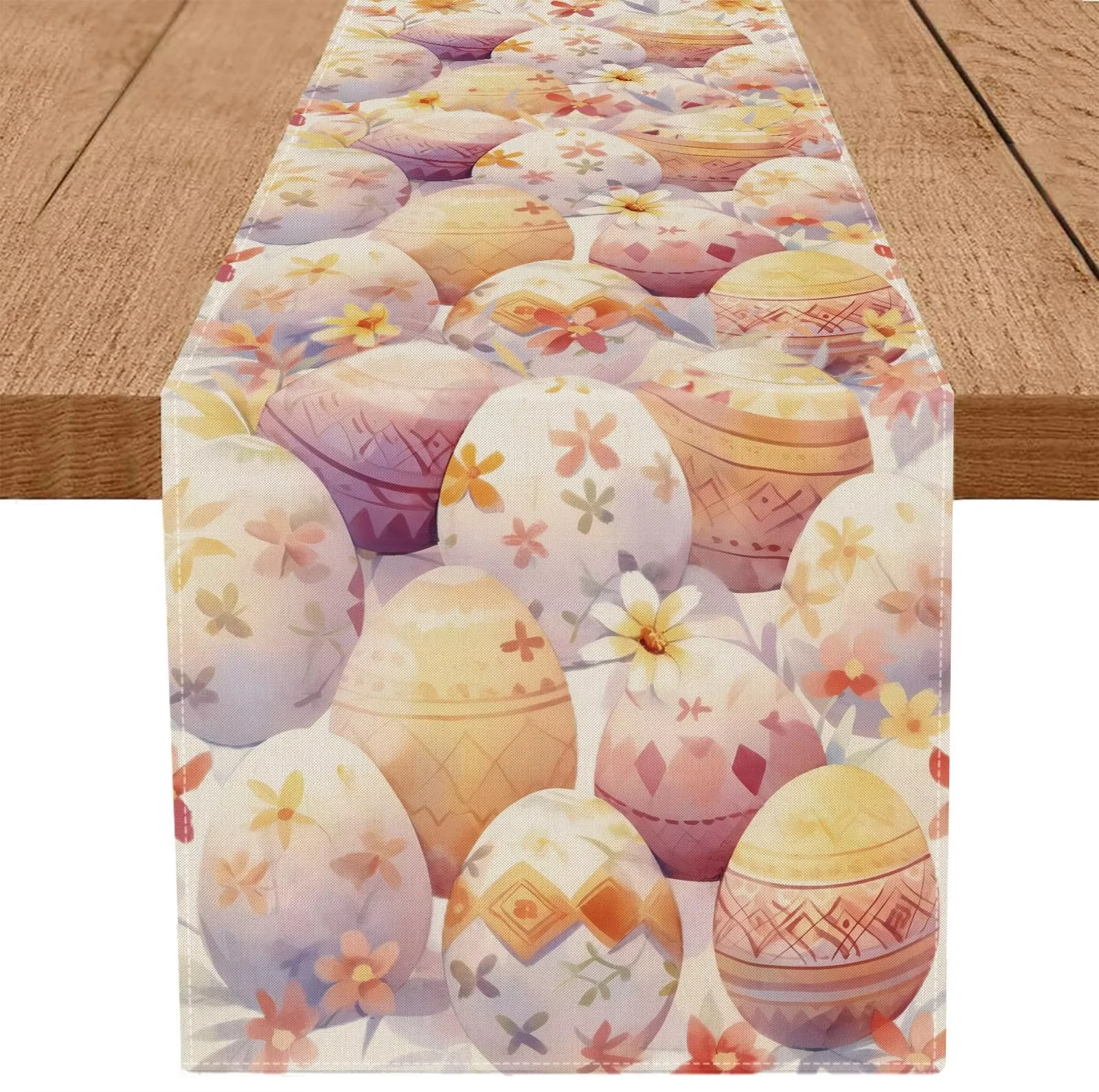 Spring Flower Easter Table Runner Multi Size Linen Fabric for Home Dining Seasonal Decor Gift Idea
