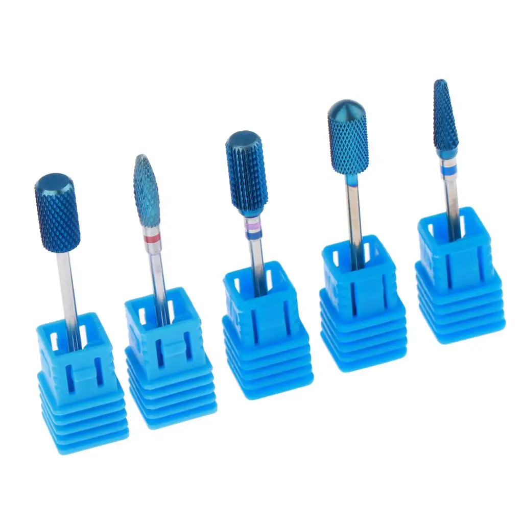 

Tungsten Carbide 5pcs Cuticle Clean and Acrylic Gel Remove Nail Bits 3/32 Shank