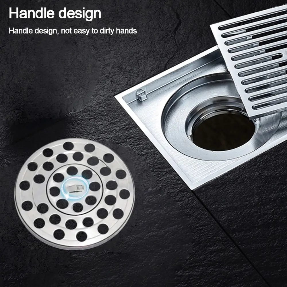 Couvercle de Drain de Sol Rond en Acier Inoxydable, Anti-Evergging, Isolation du Réseau, Crépine de Douche pour Pièces HOHardware, 5 Pièces