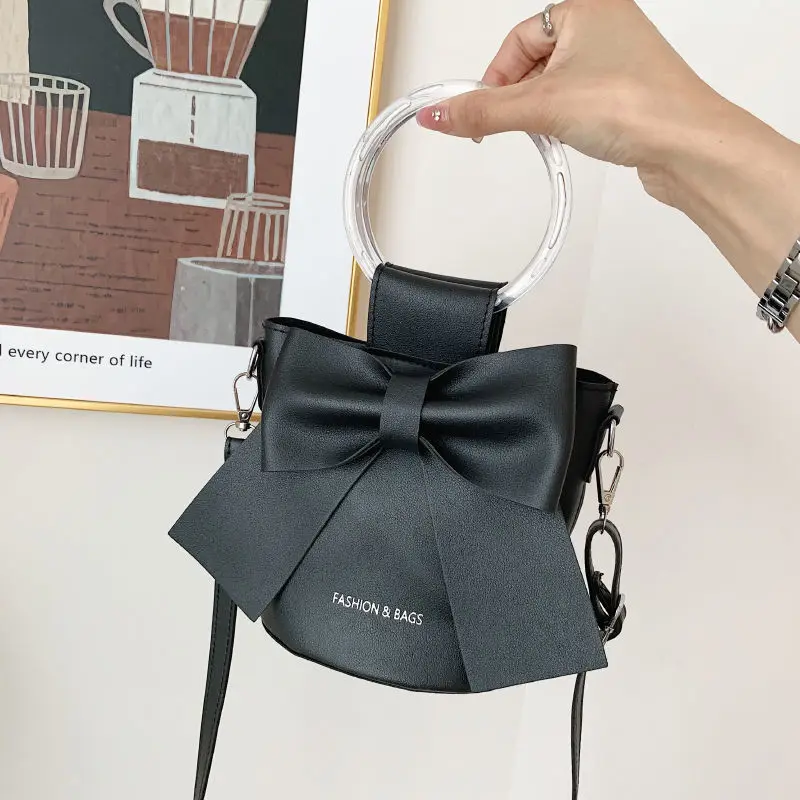 Lovely and Sweet Bowknot Bags for Women 2023 Summer New Fashion All-match Crossbody Bags Bucket Elegant Handbags