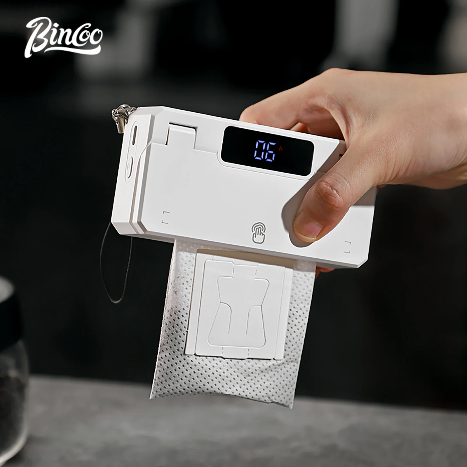 Bincoo Portable Mini Heat Sealer - Magnetic Handheld Sealer for Plastic Bags, 5-Temp Adjustable, Auto Shutoff, USB Rechargeable