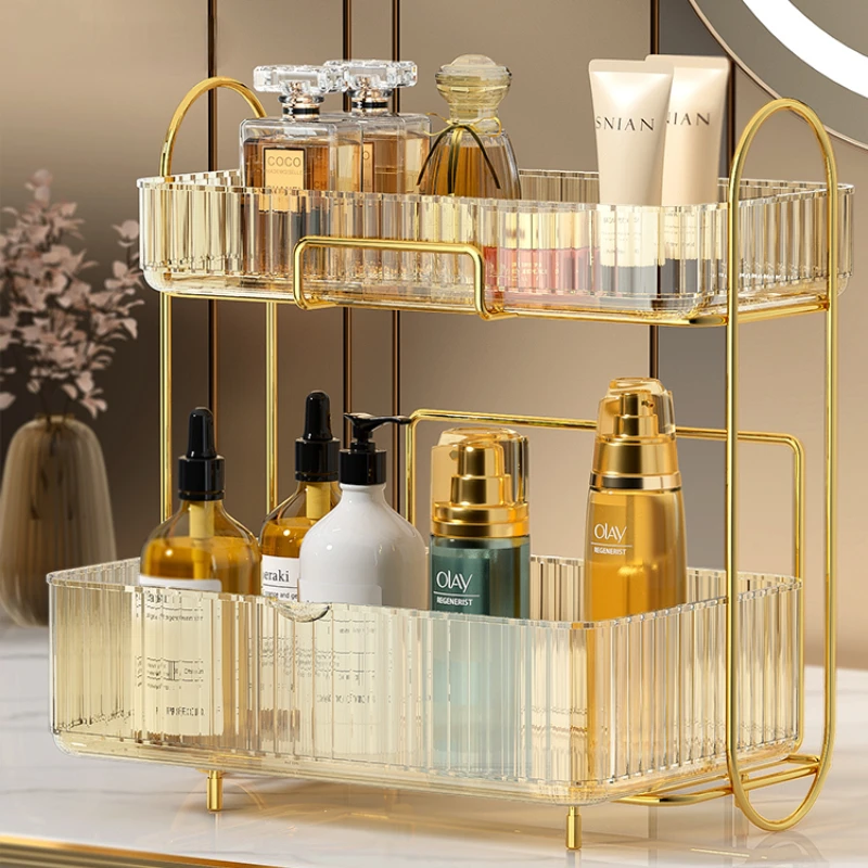 

Multilayer Makeup Boxs Holder Luxury Compartment Acrylic Perfume Boxes Lipstick Cosmeticos Skincare Scatola Dresser Furniture