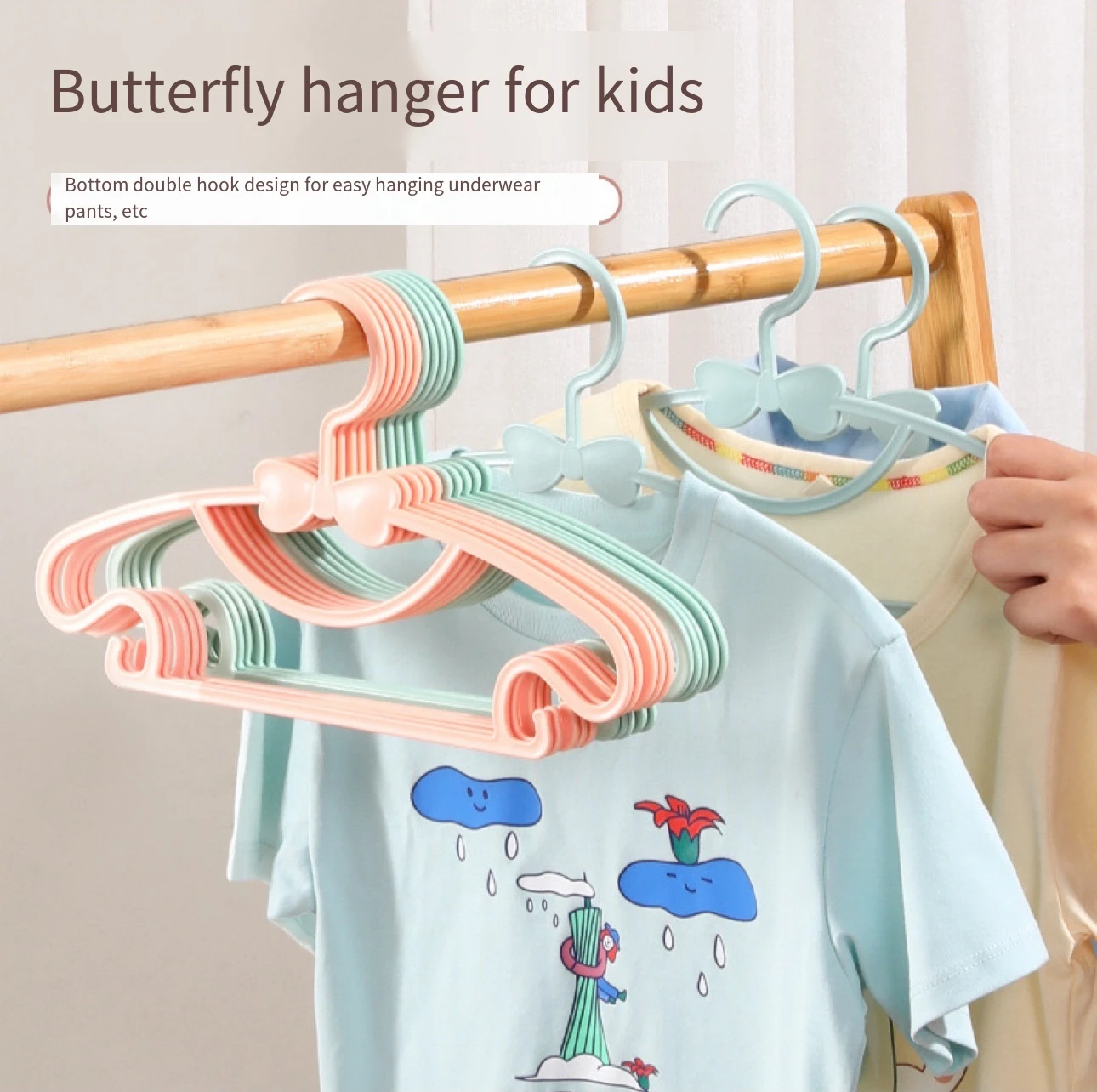 Portable Plastic Hanger for Children, Baby Hangers, Coats Storage, Closet Organizer, Kids Clothes Hanger Racks, Home Display