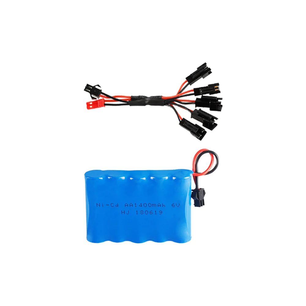 6V 1400mah Ni-CD Rechargeable Battery+Charger For Rc Toys Cars Tanks Trains Robots Boats Guns Parts 6.0v Ni-Cd Battery